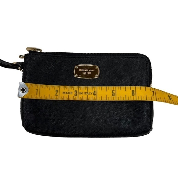 Michael Kors MK Black Double Zip Wristlet Clutch Wallet - Picture 7 of 8